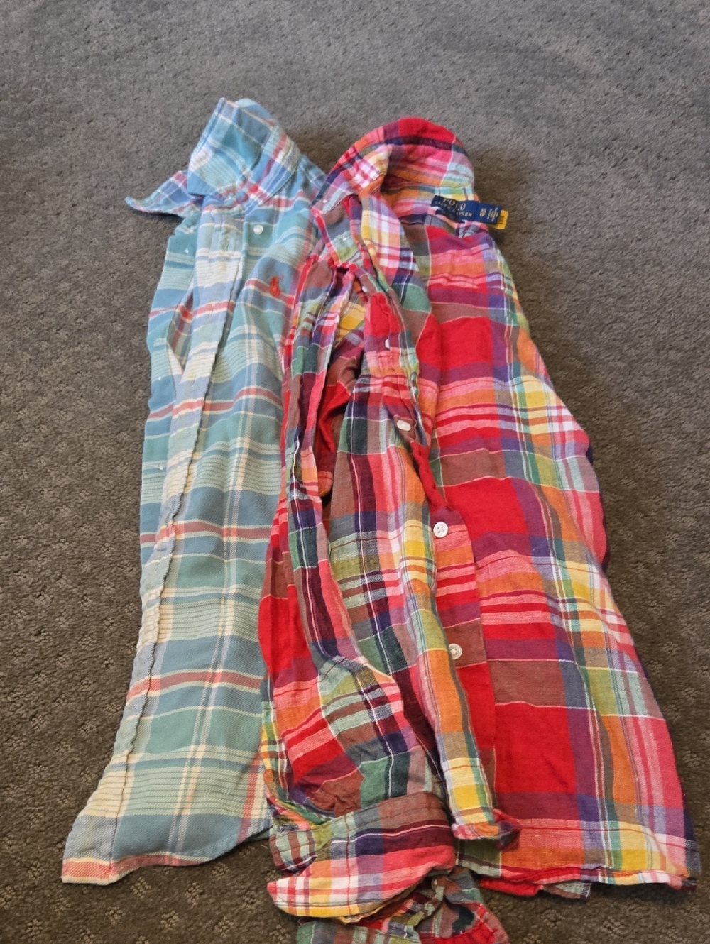 Polo Ralph Lauren Multicolor Plaid Button-Down Shirts (Blue & Red)